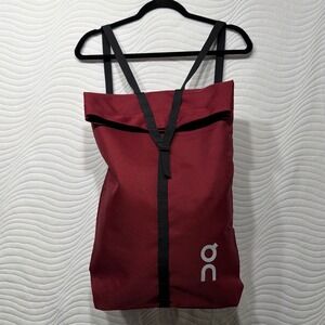 On‎ Cloud Running Packable Roll Top Backpack Burgundy Adjustable Straps Gym Bag